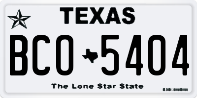 TX license plate BCO5404