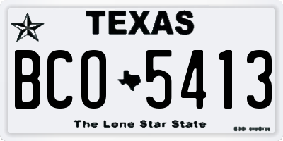TX license plate BCO5413