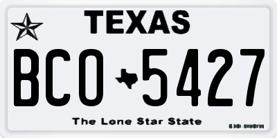 TX license plate BCO5427