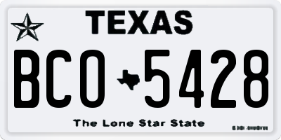 TX license plate BCO5428