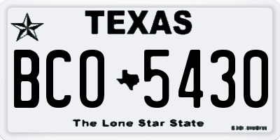 TX license plate BCO5430