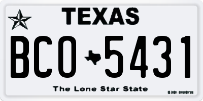 TX license plate BCO5431