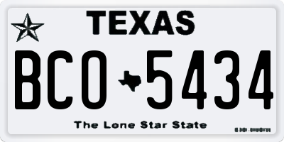 TX license plate BCO5434