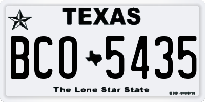 TX license plate BCO5435