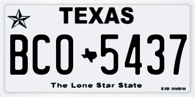 TX license plate BCO5437