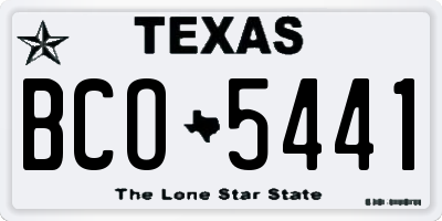 TX license plate BCO5441