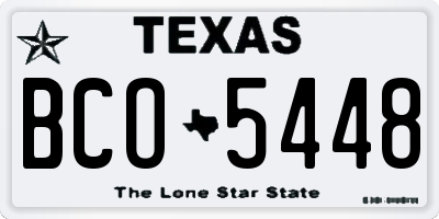 TX license plate BCO5448