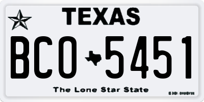 TX license plate BCO5451