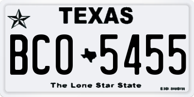 TX license plate BCO5455