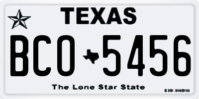 TX license plate BCO5456