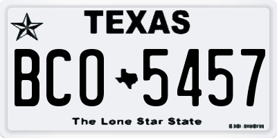 TX license plate BCO5457