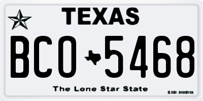 TX license plate BCO5468