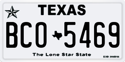 TX license plate BCO5469