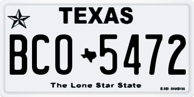 TX license plate BCO5472