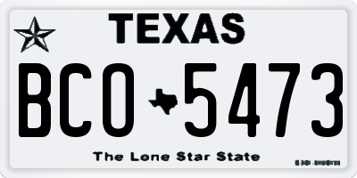 TX license plate BCO5473