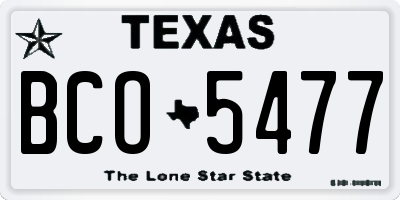 TX license plate BCO5477
