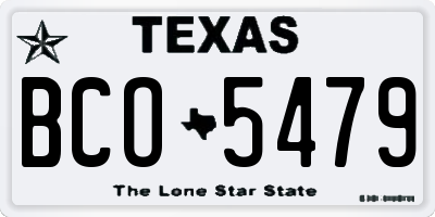 TX license plate BCO5479