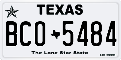 TX license plate BCO5484