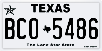 TX license plate BCO5486