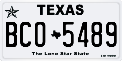 TX license plate BCO5489