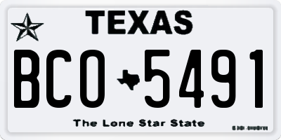 TX license plate BCO5491
