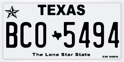 TX license plate BCO5494