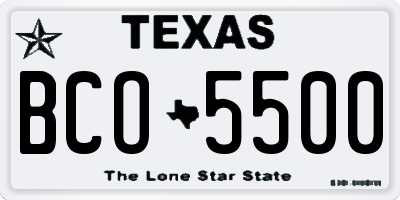 TX license plate BCO5500