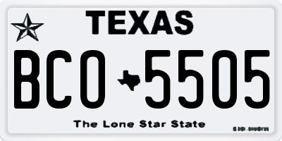 TX license plate BCO5505
