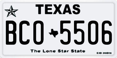TX license plate BCO5506