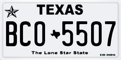 TX license plate BCO5507