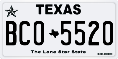 TX license plate BCO5520