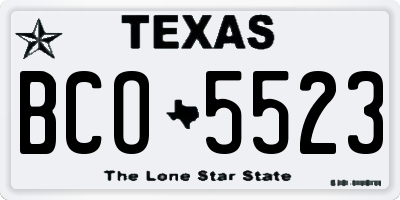 TX license plate BCO5523
