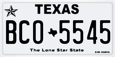 TX license plate BCO5545