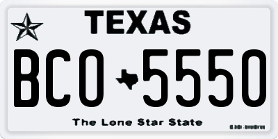 TX license plate BCO5550