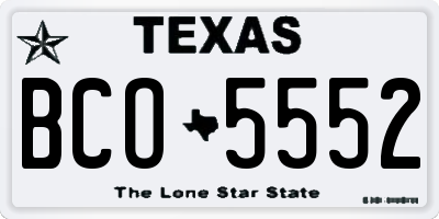 TX license plate BCO5552