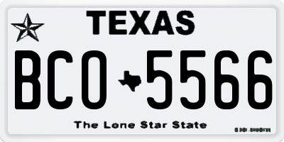 TX license plate BCO5566