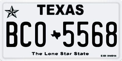 TX license plate BCO5568