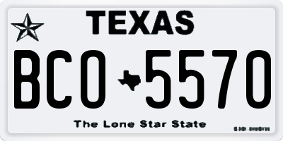 TX license plate BCO5570