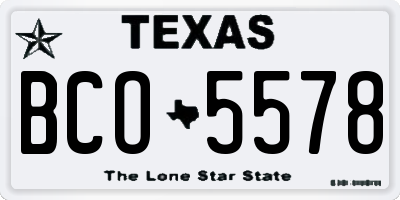 TX license plate BCO5578