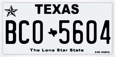 TX license plate BCO5604