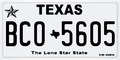TX license plate BCO5605