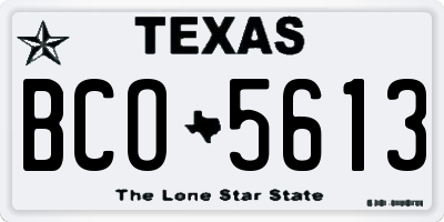 TX license plate BCO5613