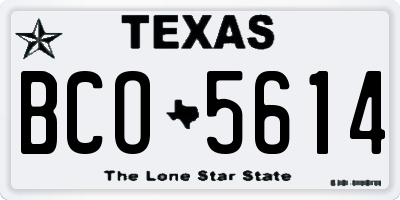 TX license plate BCO5614