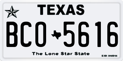 TX license plate BCO5616