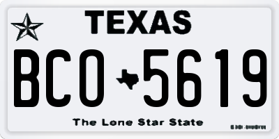 TX license plate BCO5619