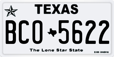 TX license plate BCO5622