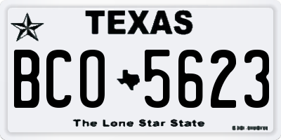 TX license plate BCO5623