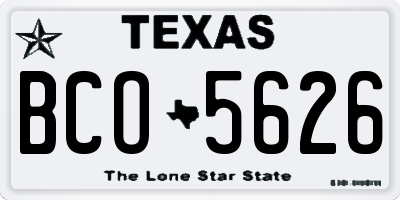 TX license plate BCO5626