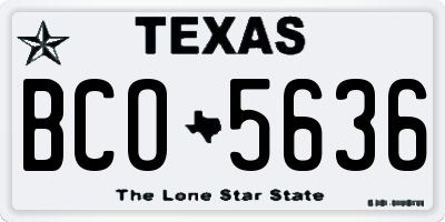 TX license plate BCO5636