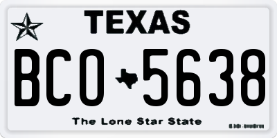 TX license plate BCO5638